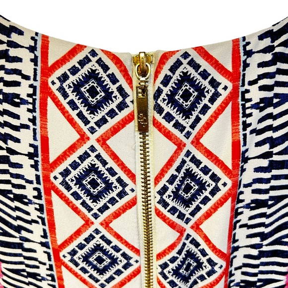 Eliza J Elbow Sleeve Geometric Print Shift Dress - Picture 8 of 11